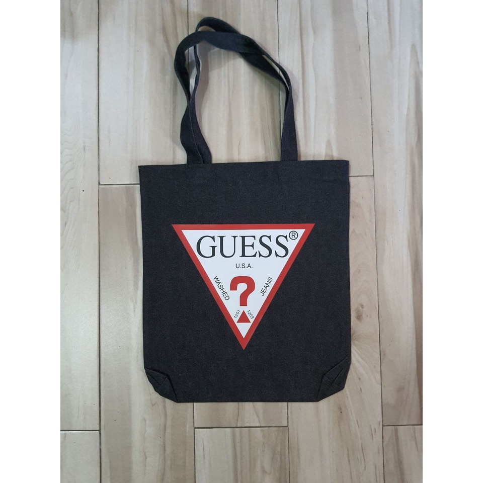 Black nylon tote bag with outlet zipper