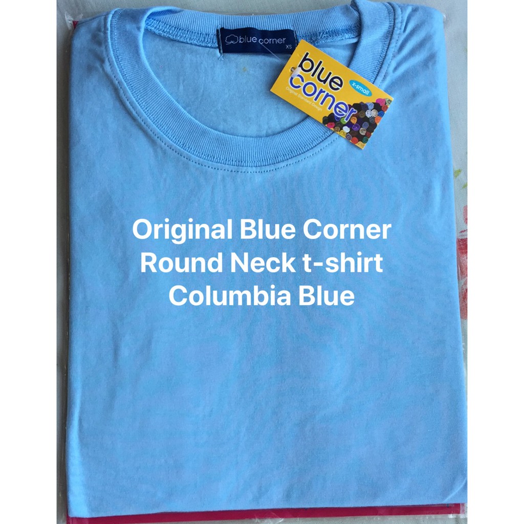 blue corner round neck t shirt