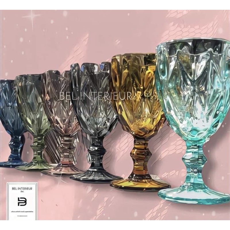 Colored water shop goblets