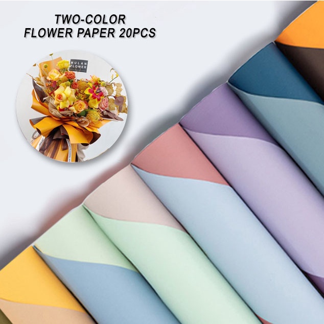 24 Sheets Waterproof Fresh Flowers Wrapping Paper, 6 Kinds Double-Sided  Packaging Bouquet Paper,Multicolor 22.8 x 22.8 