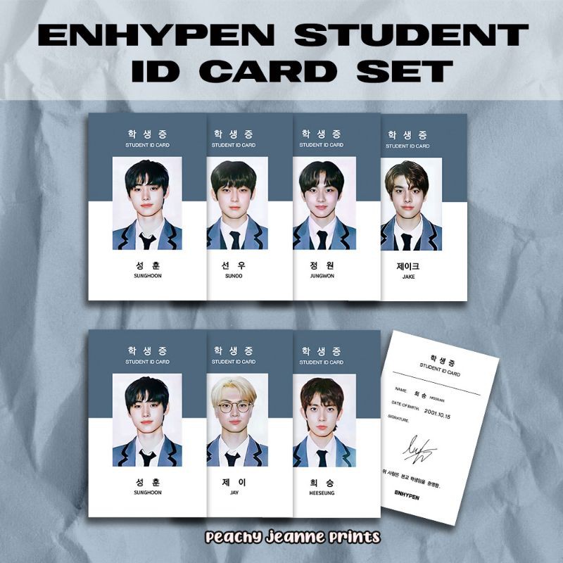 ENHYPEN SG 2021 STUDENT ID CARD SET | Shopee Philippines