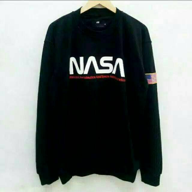 H m Crewneck Printed Sweatshirt White Nasa H M Sweater Shopee Philippines