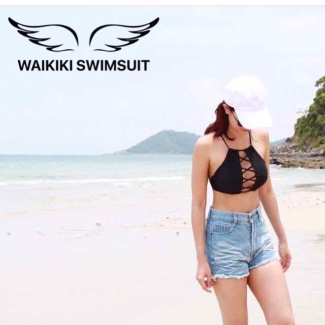 Swimsuit with hot sale maong shorts