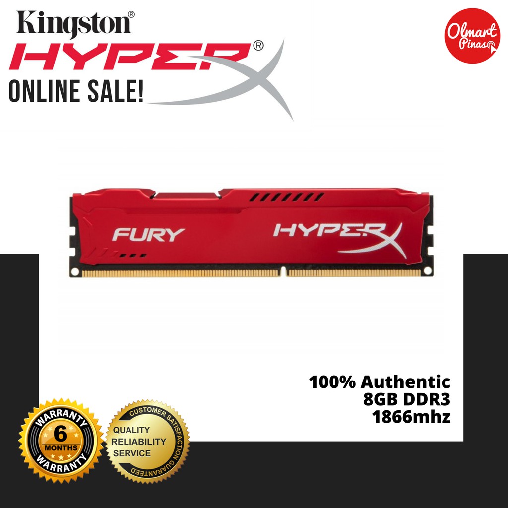 Kingston hyperx fury 8gb 1866mhz online ddr3