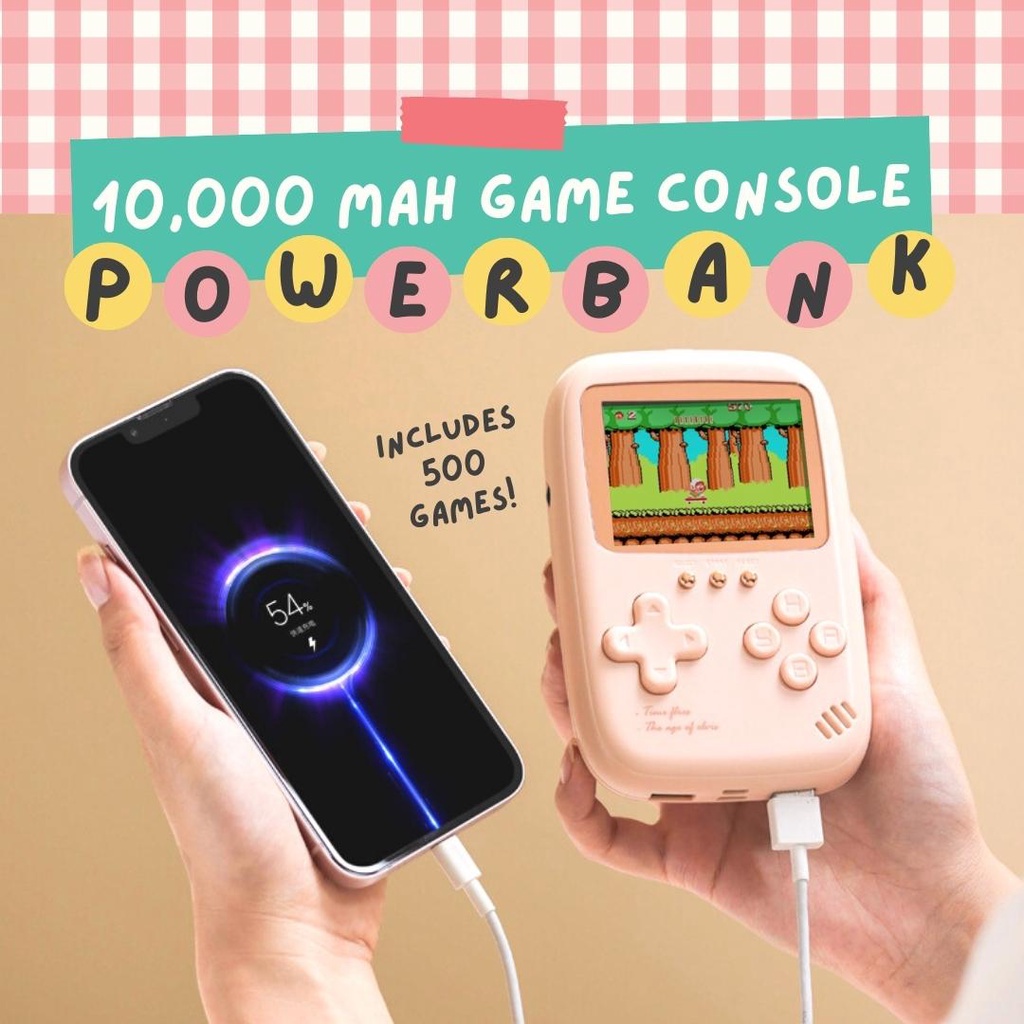 Noomi】Retro Game Console Powerbank with 500 games 10,000 MAH | Shopee  Philippines