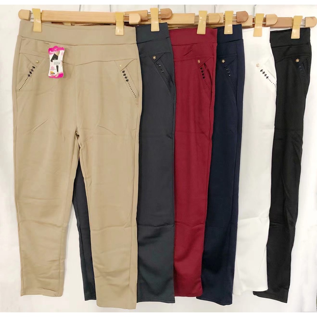 Pants 3/4 tokong capri plain plus size for women fits size 28-34 waistline