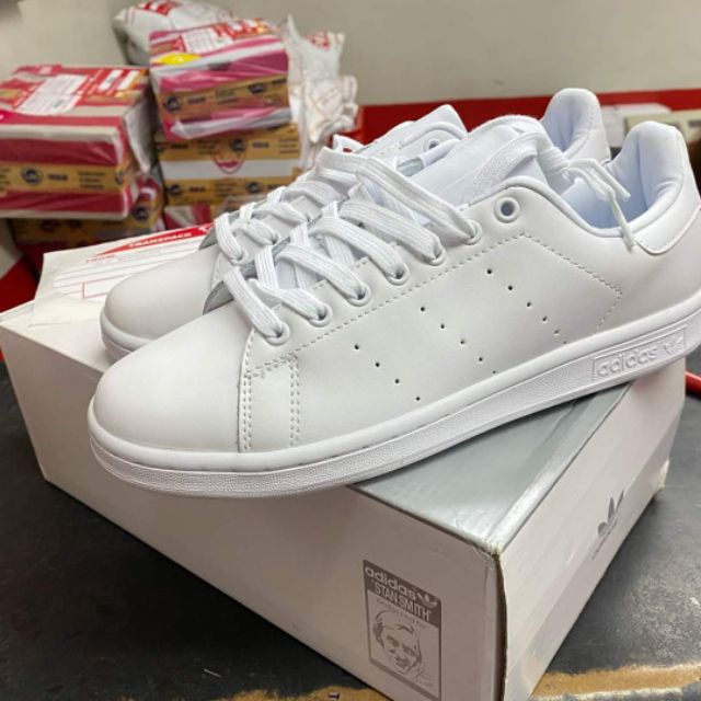 Stan smith plain white online