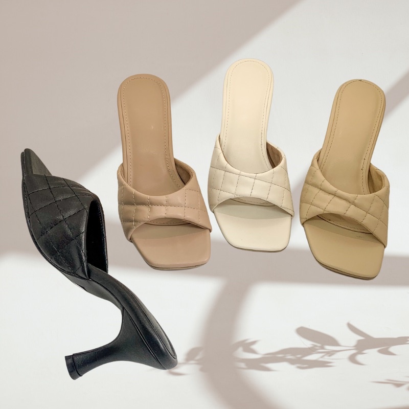 Kitten heel slide sandals sale