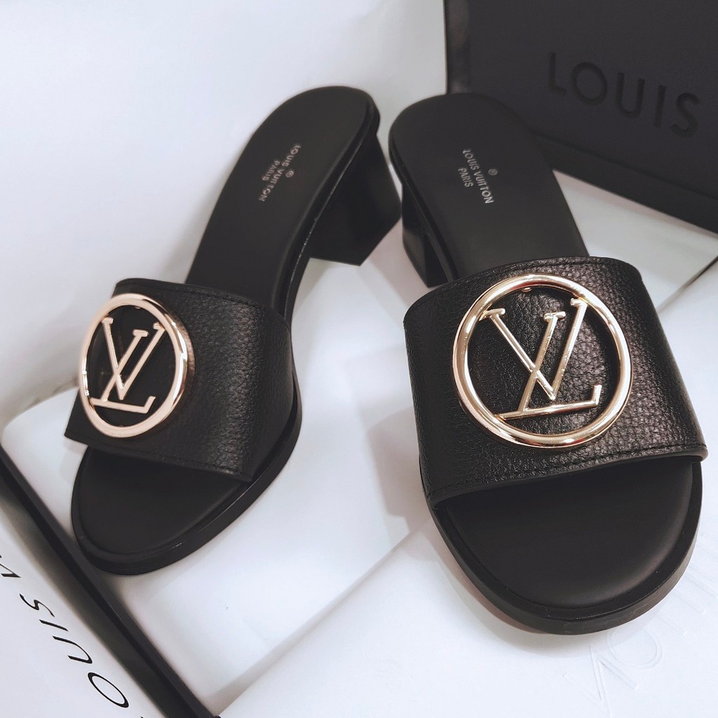 LV Lock it Flat Mule, Women's Fashion, Footwear, Sandals on Carousell