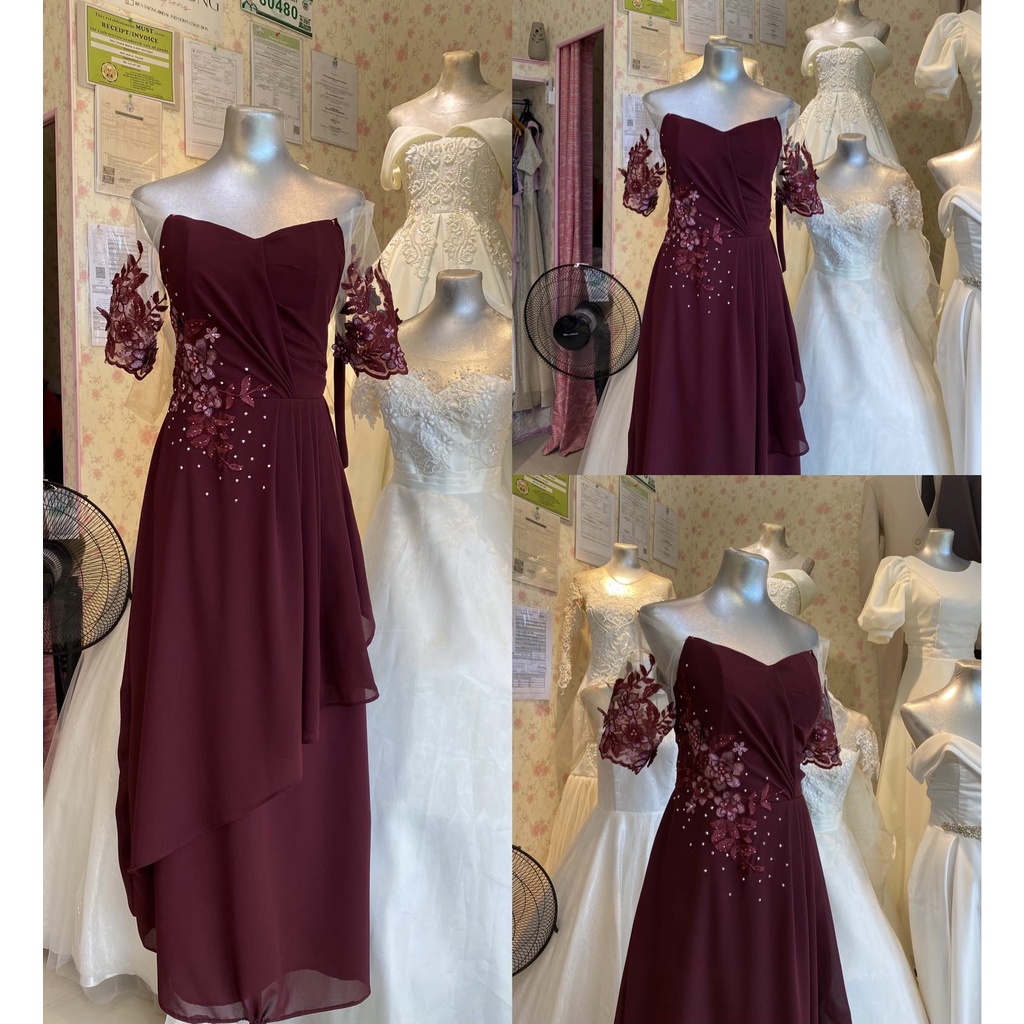 Burgundy dress store for principal sponsor