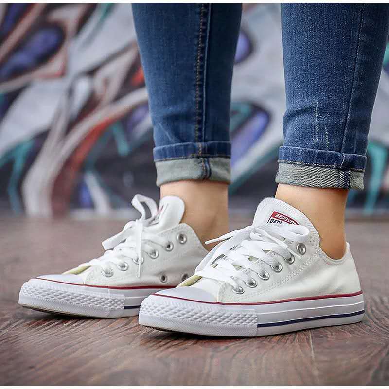 White converse sale low cut womens