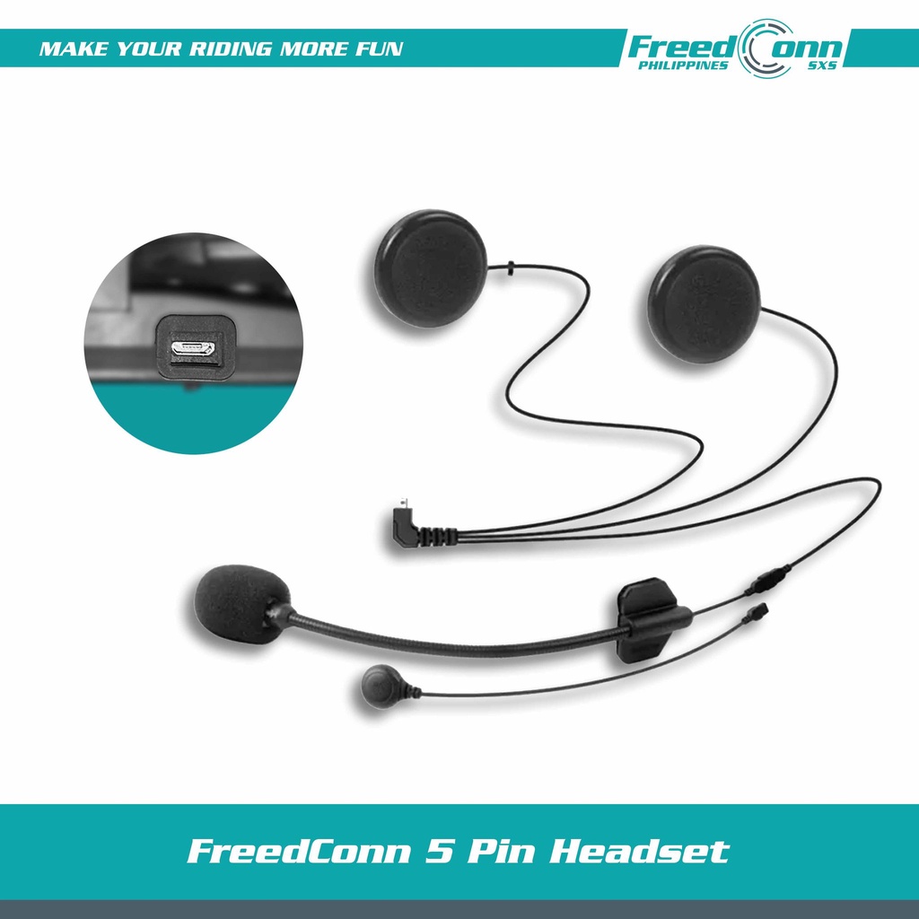 Freedconn 5 Pin Headset For TMAX KY PRO R1 Plus Tcom Motorcycle