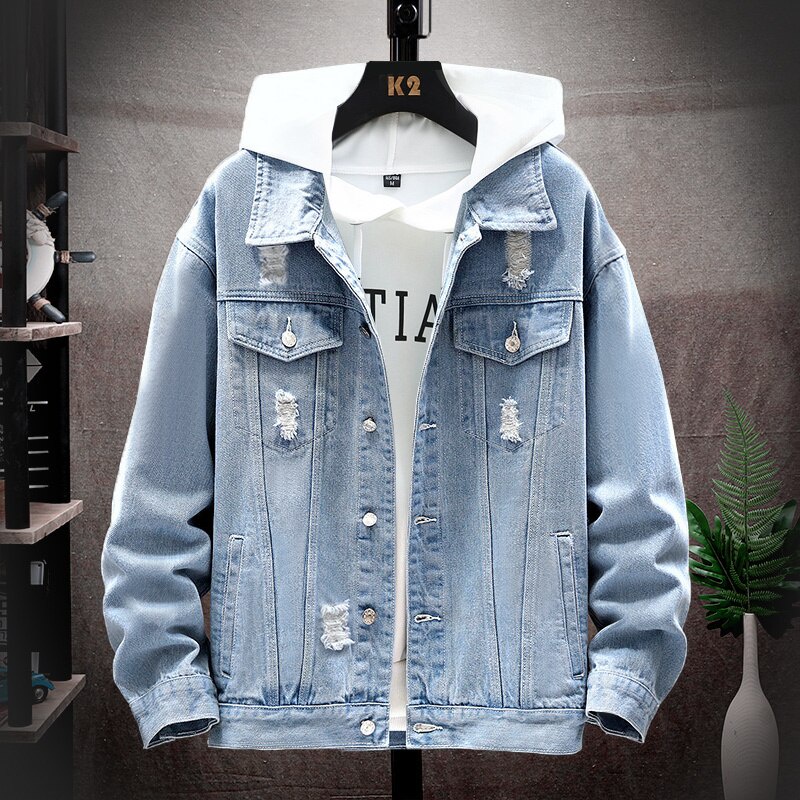 Korean denim hotsell jacket mens