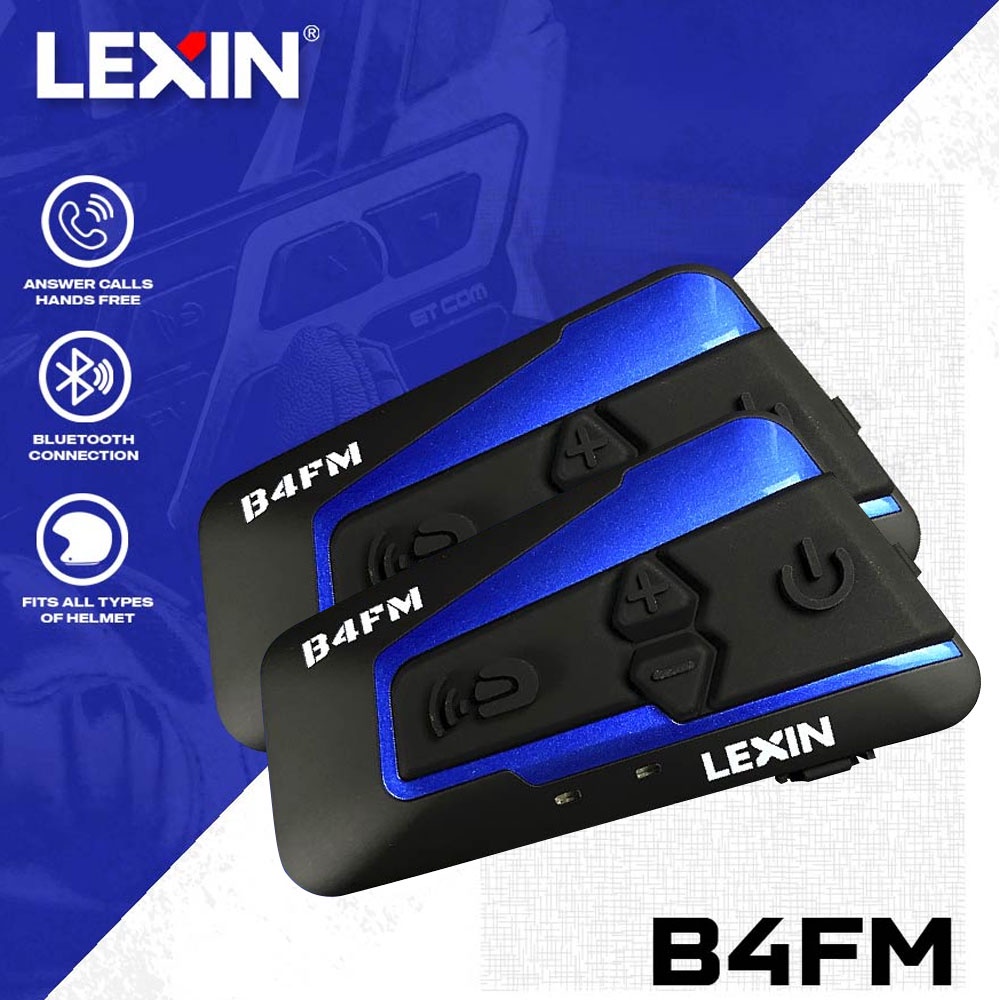 LEXIN 2pcs LX B4FM Motorcycle Bluetooth Intercom Universal