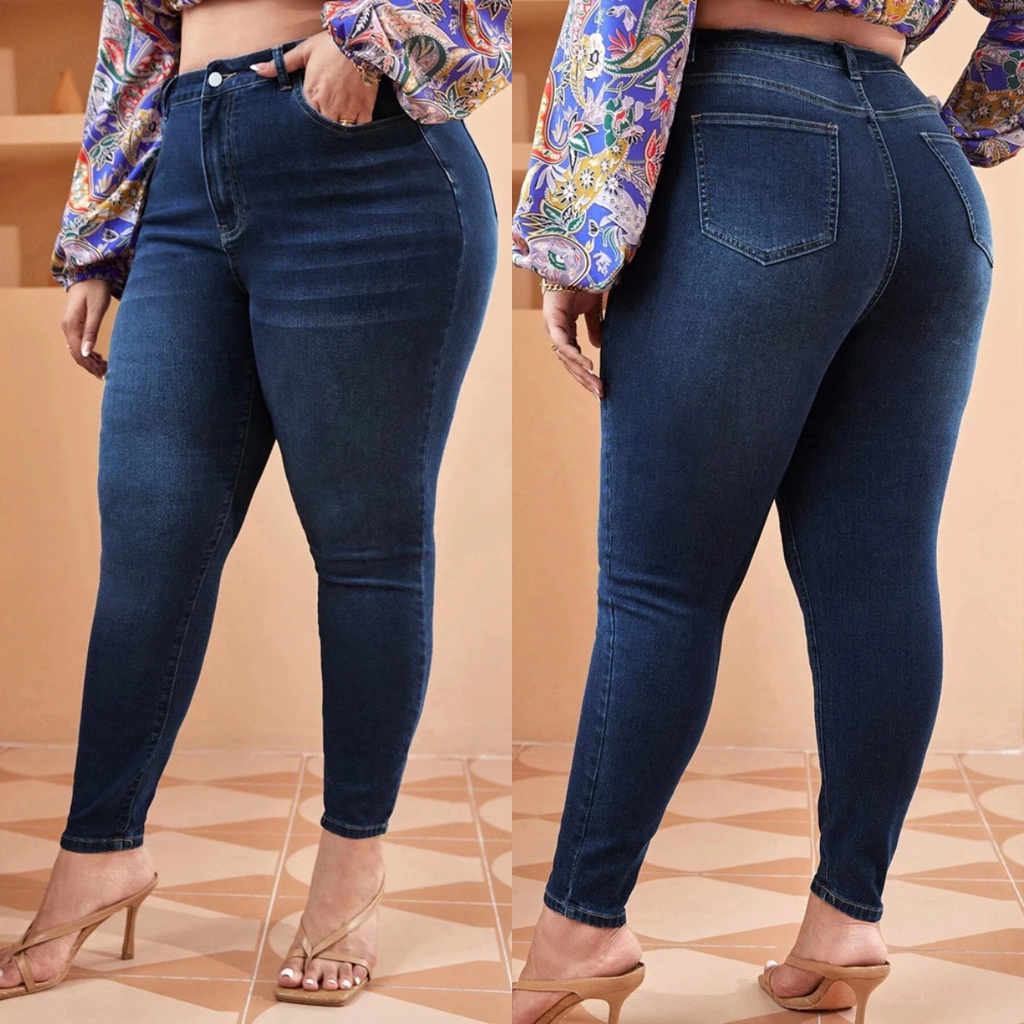 SIZE 30-44 Plus Size Ladies Denim Stretchable Pants SIZE 30-44