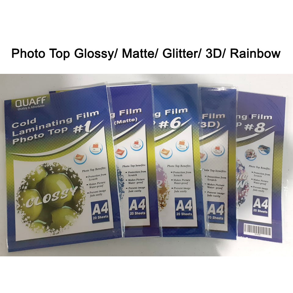 Adhesive Cold Laminating Film A4 Holographic / Matte Glossy Photo