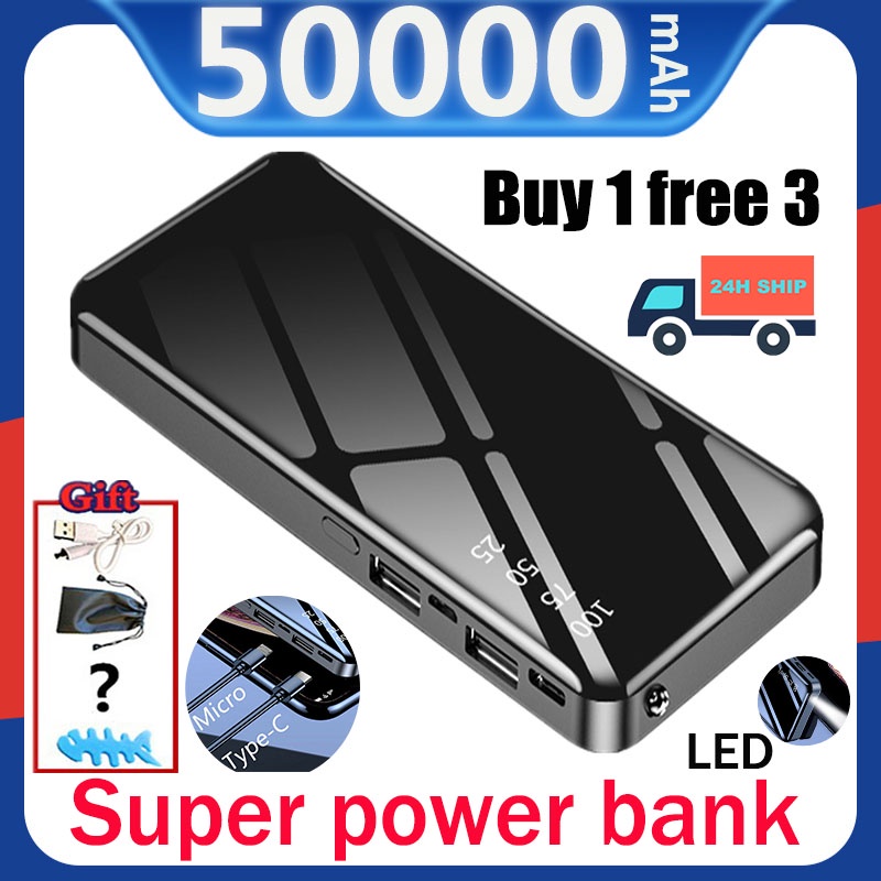 2020 top led flashlight Power Bank 200,000mAh Powerbank 4usb