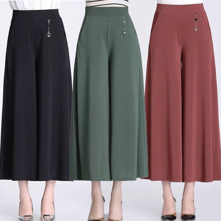 KIHOUT Women's New Pants Design Sense Of Casual Sports Wide Leg Skirt Pants  