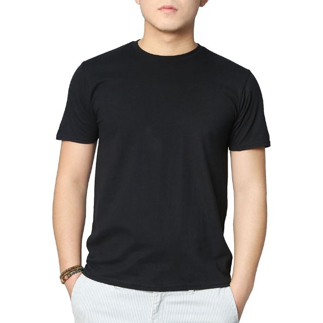 BLACK Plain black t shirt UNISEX round neck