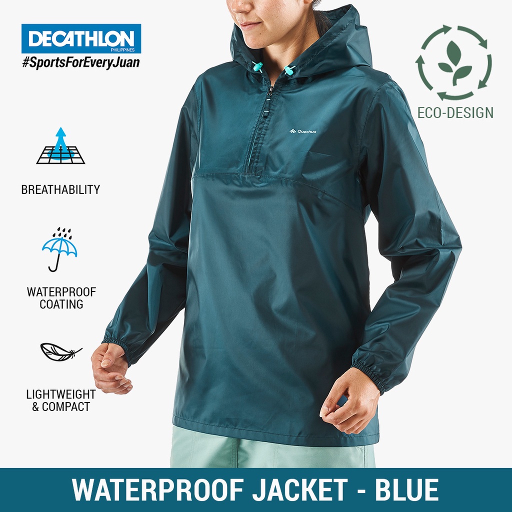 Decathlon Quechua Women's Country Walking Rain Jacket NH100 Raincut Half  Zip