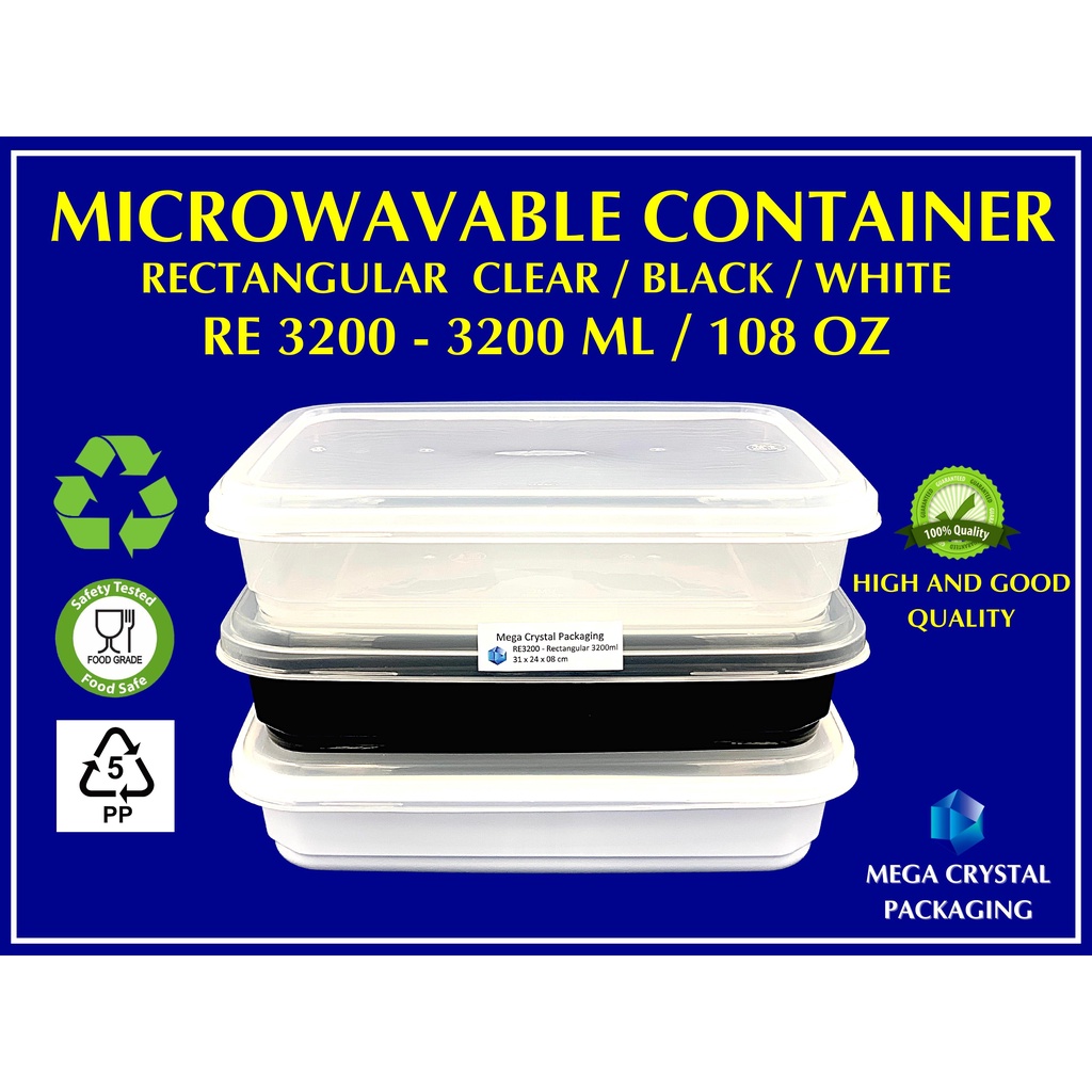 100oz/3000ml Round Microwavable Plastic Container with Lid supplier