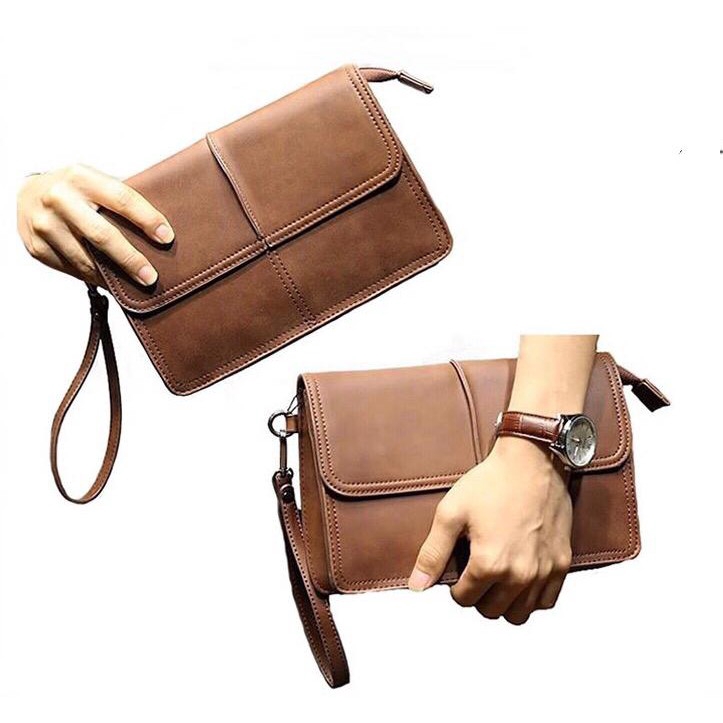 Mens leather outlet hand pouch