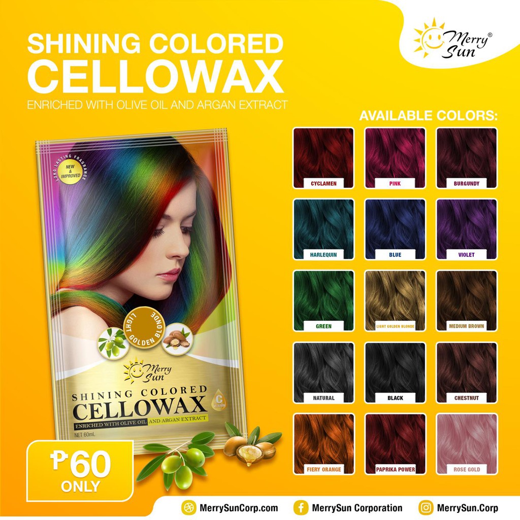 MerrySun Cellowax Shing Colored Hair Treatment with Color Shopee  Philippines