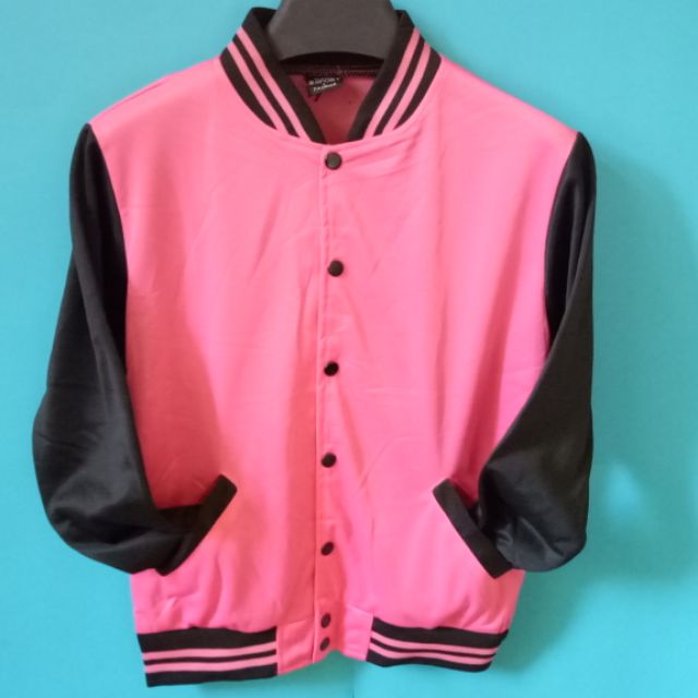 Pink and 2025 black varsity jacket