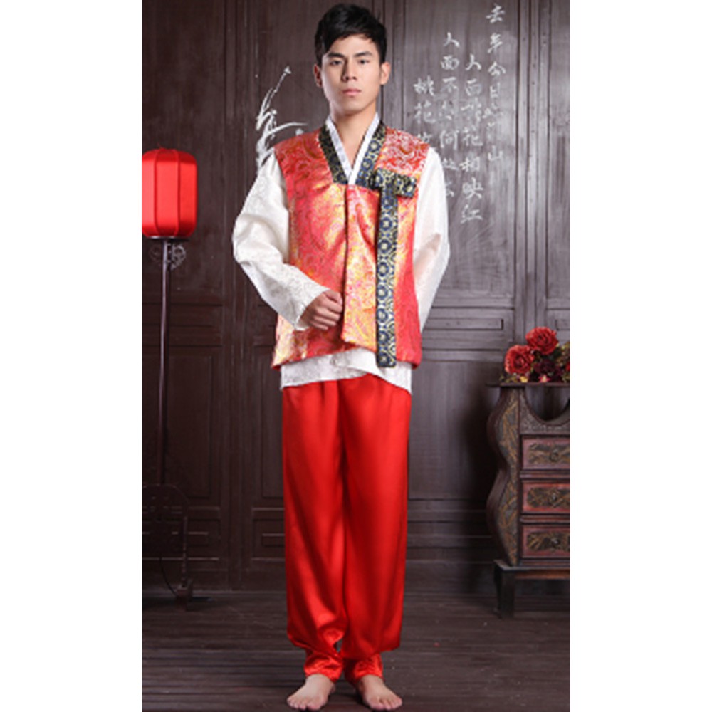 Men Korean Costume Hanbok Korean Clothing Dance Coats Red Shopee