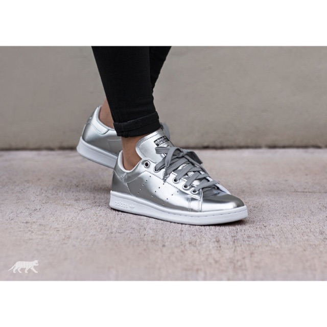 Adidas stan smith silver clearance metallic