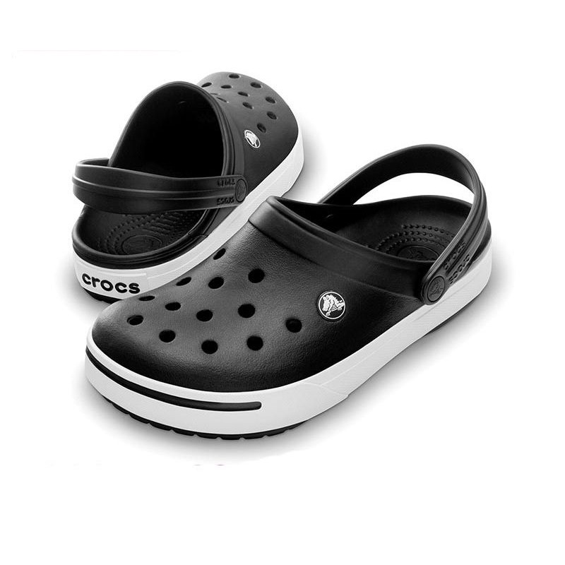 Crocs slippers best sale black and white