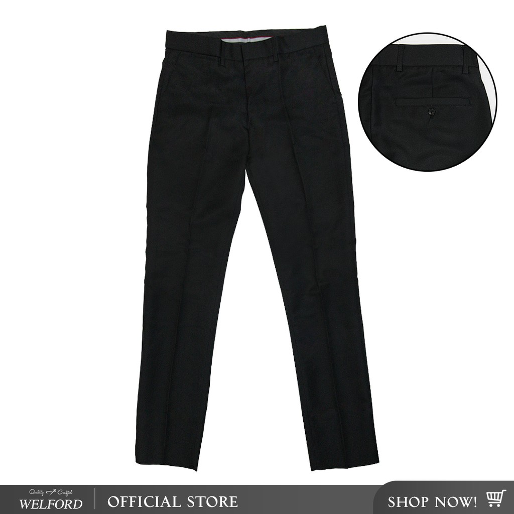 Welford Black Slacks for MEN CLASSIC FIT (CARSON)