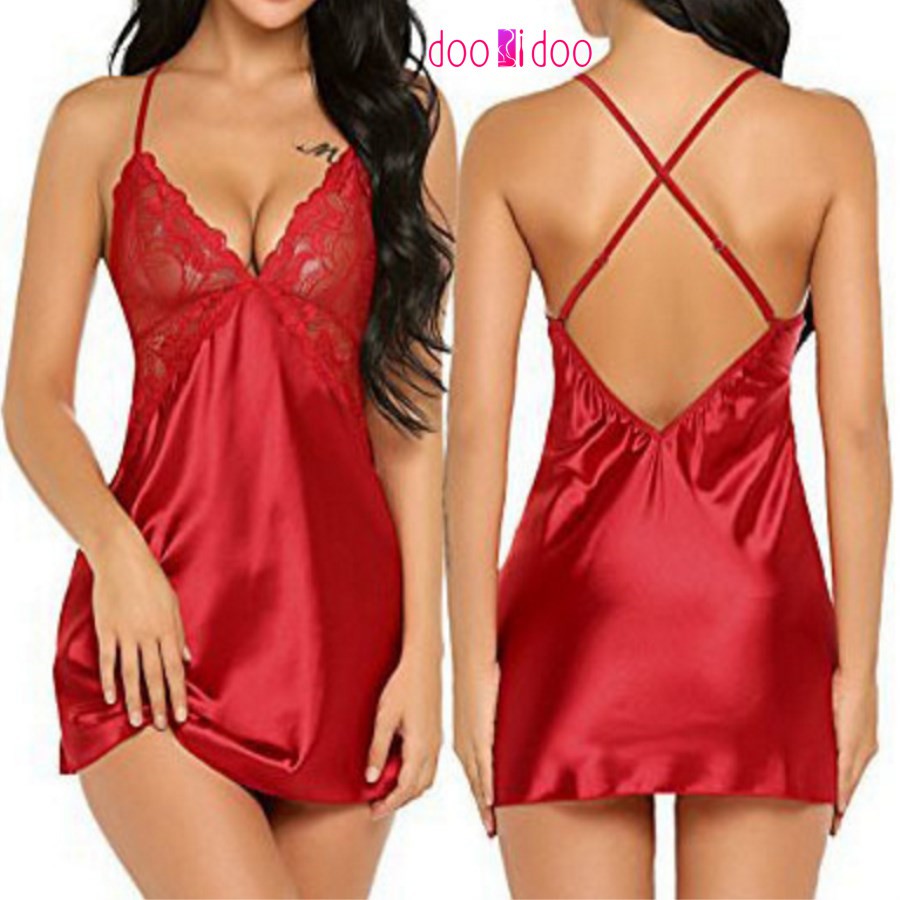 Sexy Women's Lingerie Silk Satin Underwear Sleepwear Night Dress Babydoll  Pajama