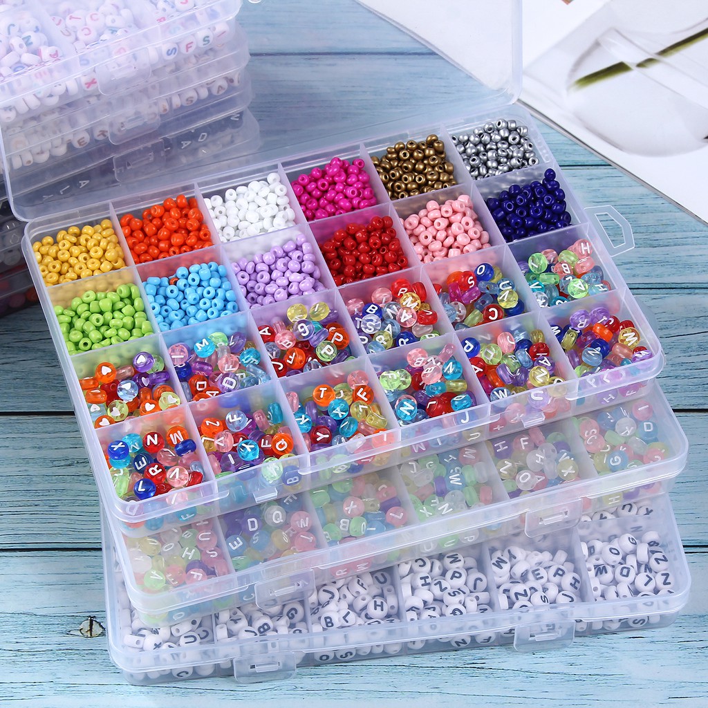 Beads Kit Glass Seed Beads Alphabet Letter Beads and Heart Shape Beads for  Name Bracelets Jewelry Making DIY and Craft