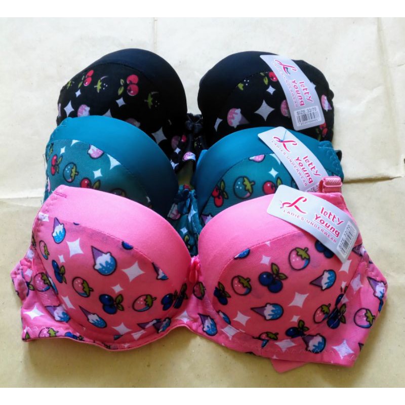 Women's Printed Push-up Bra-assorted colors (size: 32/70)