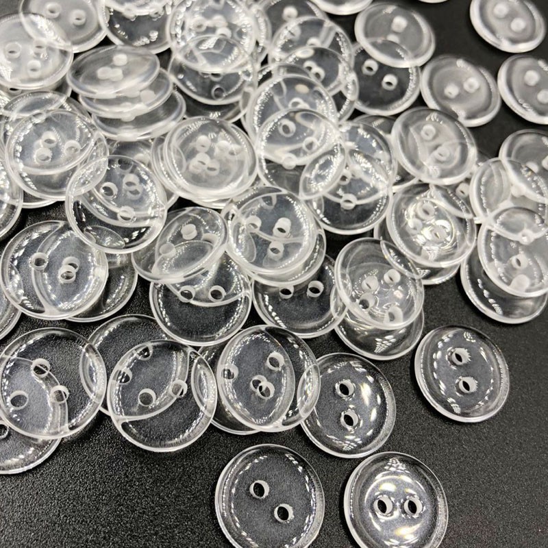 Plastic Resin Round Two Holes Transparent Clear Sewing Buttons For