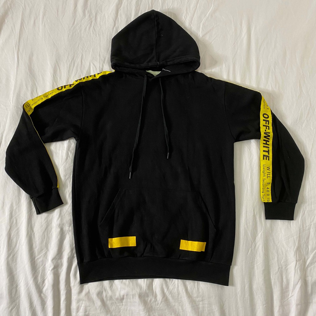 Off white yellow hot sale black hoodie