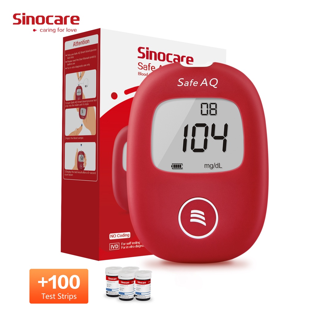 SINOCARE Safe AQ UG Glucometer KIT Blood Glucose Uric Acid Meter or Test  strips Lancets for Gout Diabetes