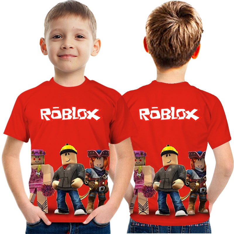 New Roblox Summer Round Neck Short Sleeve Anime Cartoon Children T Shirt  Casual Three Dimensional Print Large Children Christmas - AliExpress