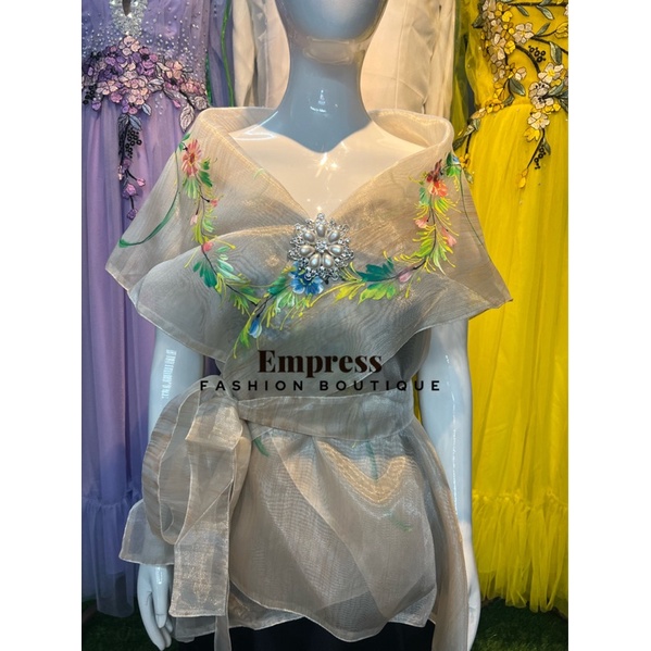 Filipiniana Kimona Wrap Around W Hand Painting Design Shopee