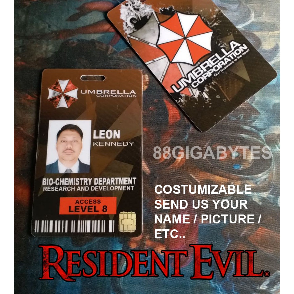 Personalised Umbrella Corporation Access ID Card Resident Evil