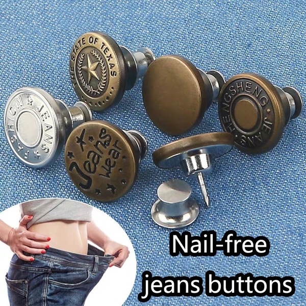 8 Sets of Button Pin Jeans,Seamless, Instant Jeans Buttons 