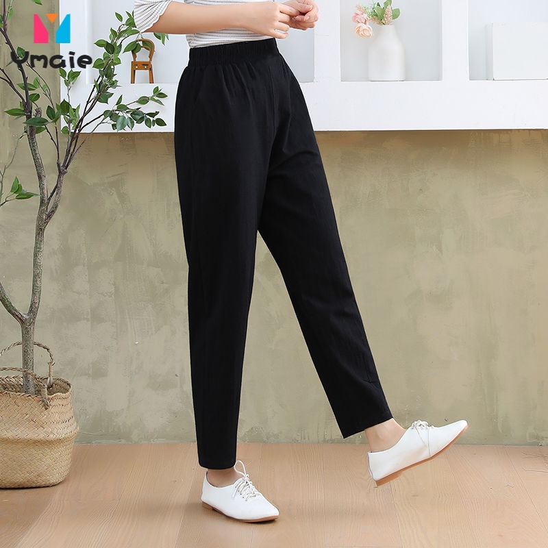 Cotton Linen Harem Pants Women Loose Casual Pants Plus Size