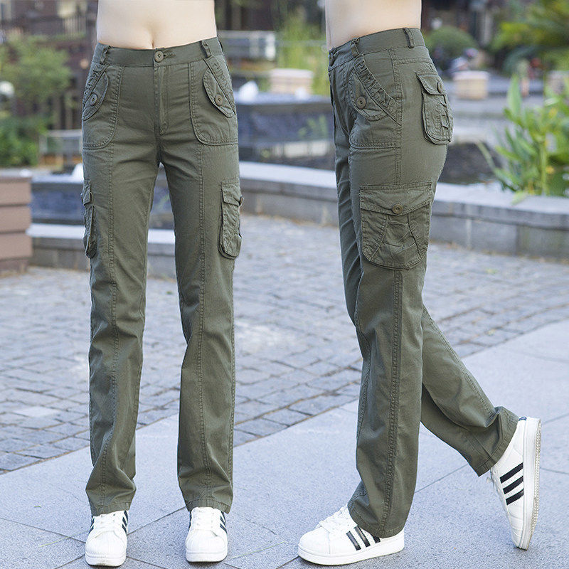 Women cargo pant slim fit with pockets