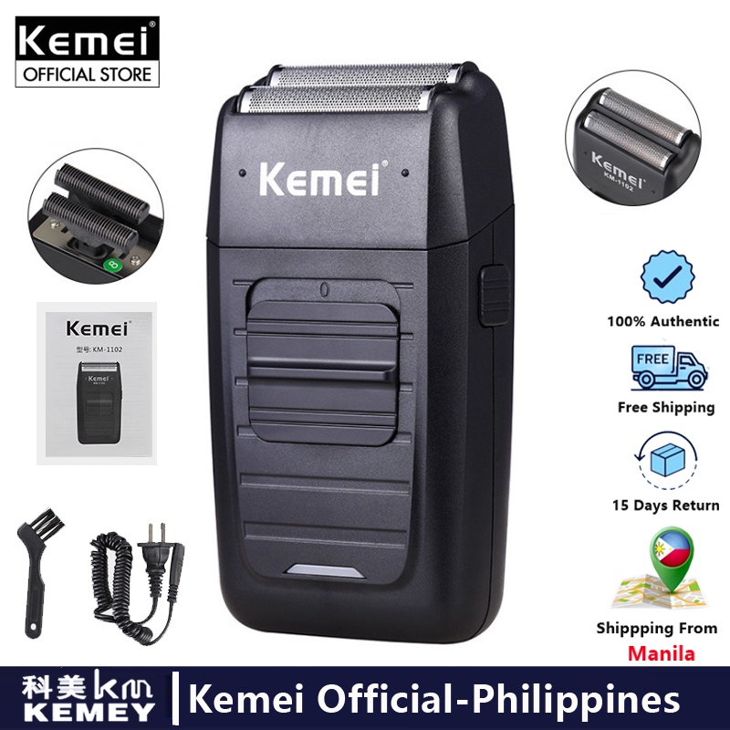 Kemei-1102 Rechargeable Cordless Shaver for Men Twin Blade