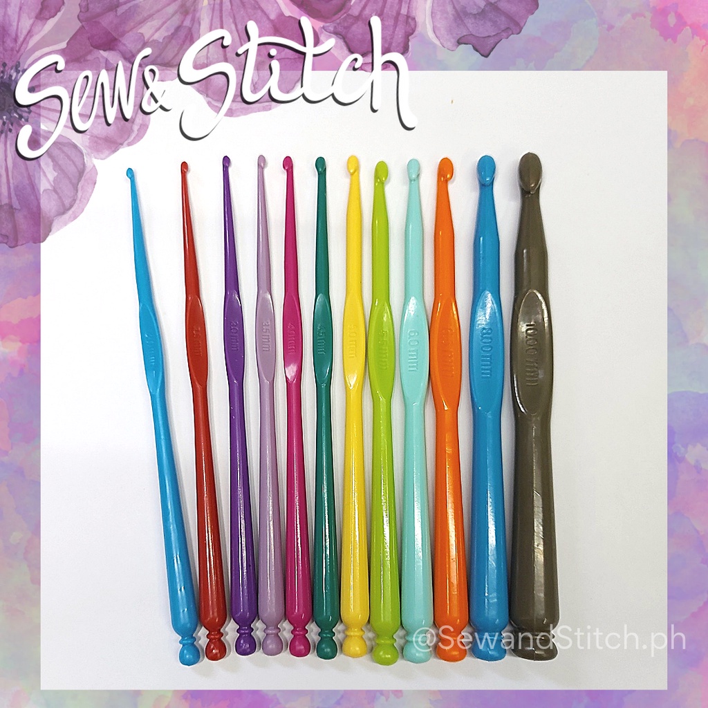 12pcs./Set) 2-10mm/5.9 Plastic Crochet Hooks Kit Scarf Knitting Needles  Weave Craft Gift