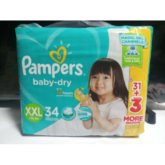 Pampers baby dry xxl 34 sale price