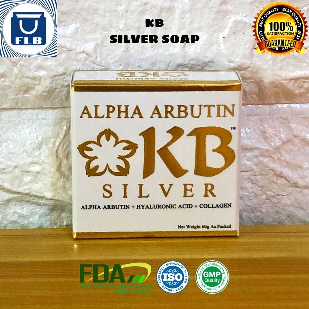 KB Silver Soap for Skin Whitening 60g Alpha Arbutin Hyaluronic