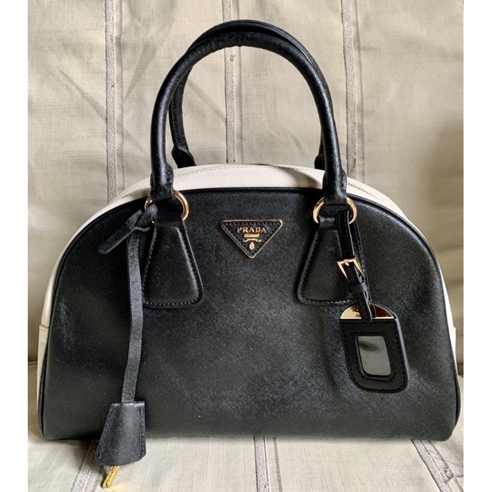 Prada leather best sale bowling bag