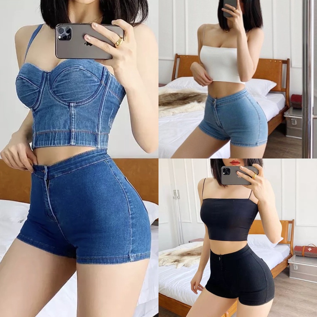 LADIES PLUS SIZE HIGHWAIST AND STRETCHABLE JONI DENIM SHORT SIze